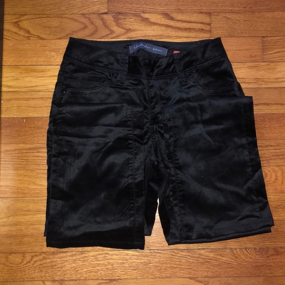 NWOT Christopher Blue Black Velvet Straight Leg - Picture 8 of 8
